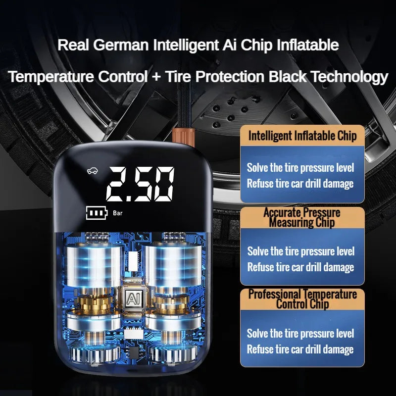 Car Air Pump Air Compressor 12V 150PSI Electric Wireless Portable Tire Inflator Pump for Motorcycle Bicycle Car Tyre Ball 