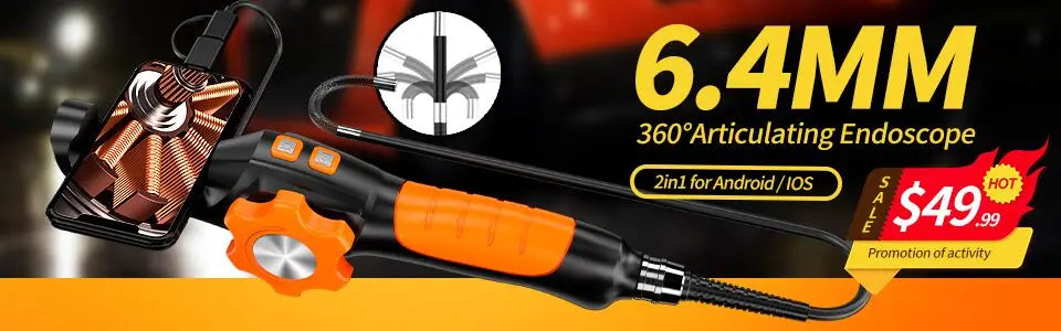 4.3" LCD Endoscope Camera with Light HD 1080P 5.5mm IP67 Waterproof Borescope Camera with 6 Adjustable LED Lights for Sewer Car 