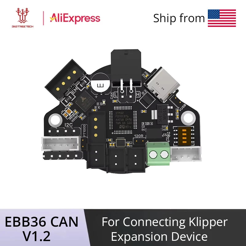 BIGTREETECH EBB36 CAN V1.2 Board Support Canbus PT100 For Klipper Hotend HeadTool 36 stepper motor Ender3 3d Printer Parts