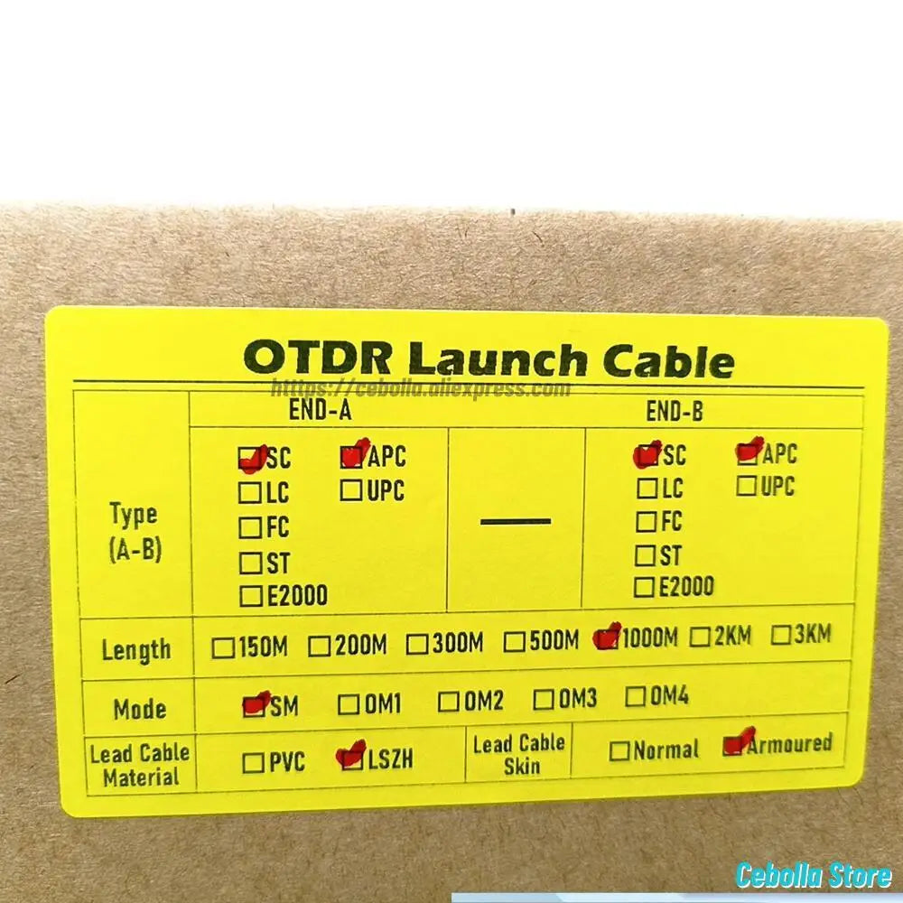 Single-Mode OTDR Launch Fibre Box - Length Options