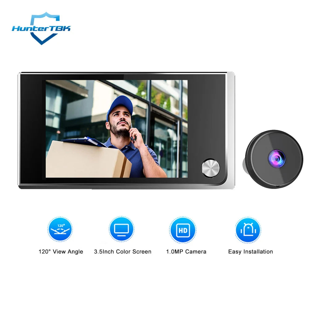 3.5 Inch Digital Door Viewer Peephole Camera Doorbell 120 Degree HD Home Cat Eye Mirilla Viewer with LCD Screen Monitor 