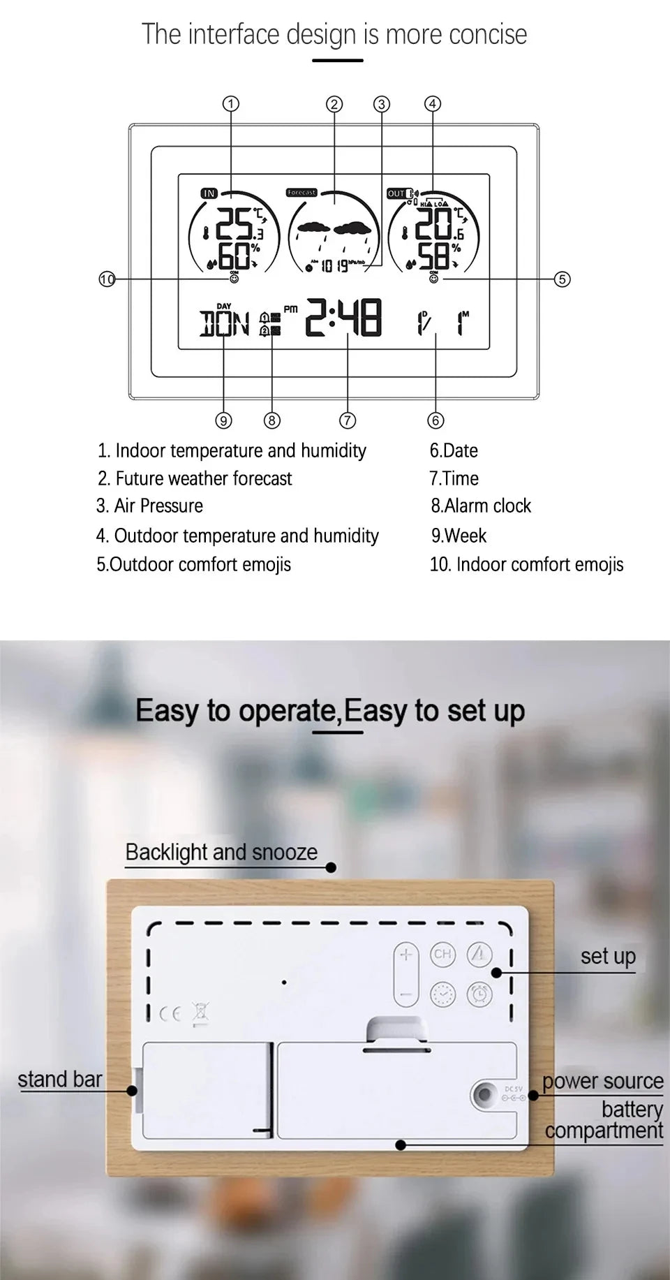 Digital Weather Station and Alarm Clock - Options