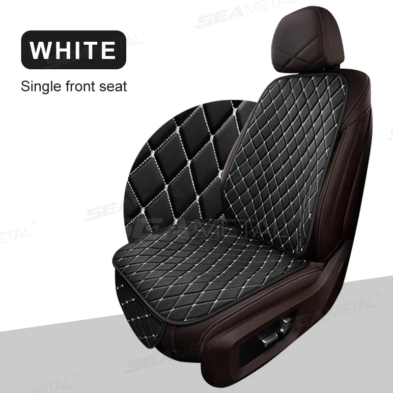 SEAMETAL Premium Car Seat Cushion Luxury Leather Anti Slip Seat Cover Breathable Anti Scratch Car Seat Protector for Sedan Suv