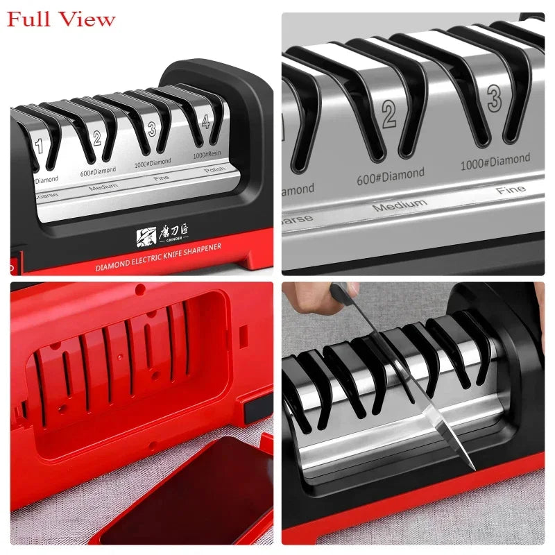 Diamond Electric Knife Sharpener with 4-Stage Precision System