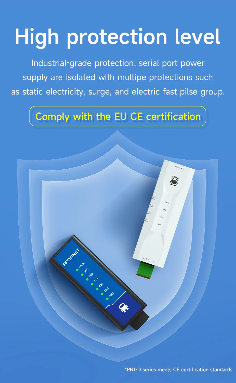Profinet til Modbus-gateway med modelvalg