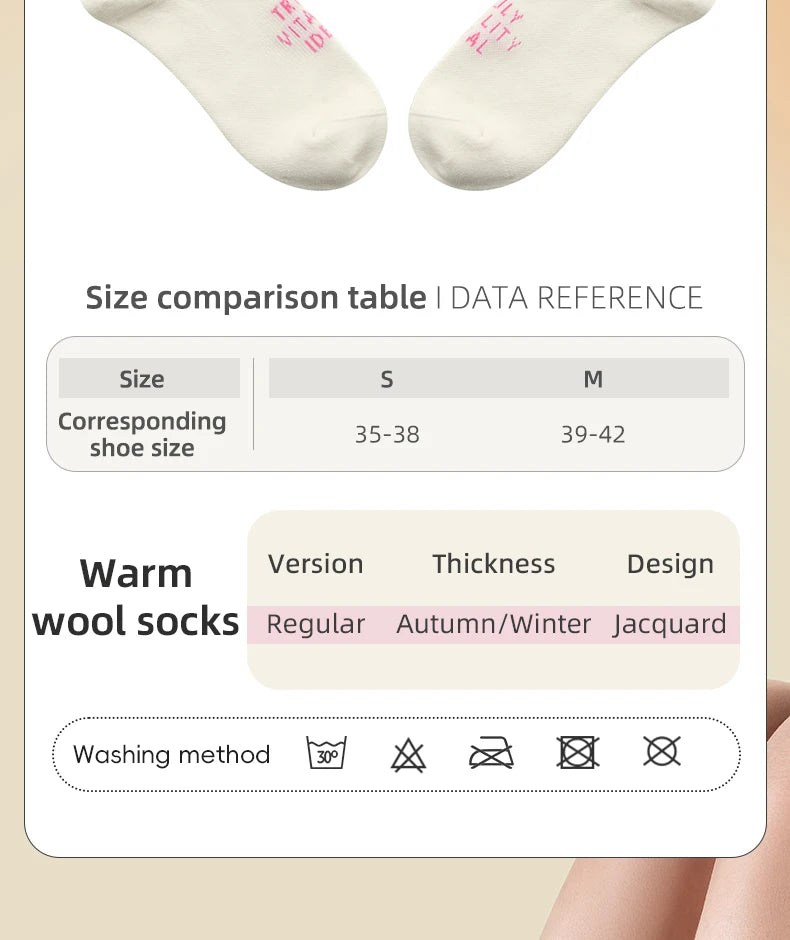 Wool Cycling Socks Moisture-Absorbing Warm Socks for Riding & Hiking