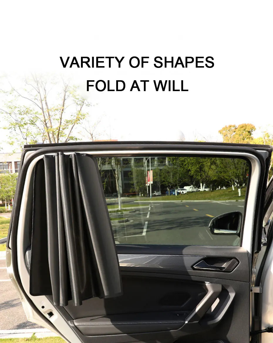 SEAMETAL Magnet Car Side Window Curtain 2Pcs Privacy Curtains for Car Sun Shade Summer Sunshades UV Reflection Front/Back Window