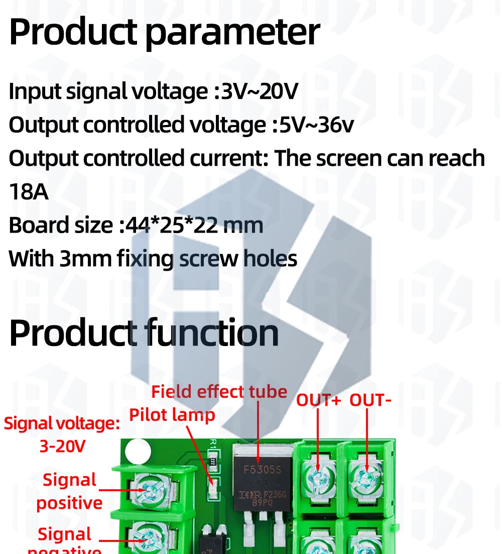 Electronic Control Board - Triggered Switch Module Featuring DC - Controlled MOSFET Optocoupler