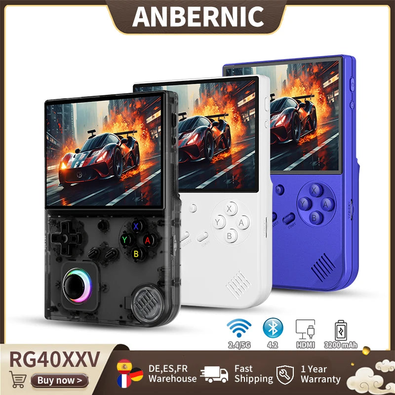 Anbernic RG40XXV retro handheld herní konzole 4'' IPS obrazovka Linux RGB joystick video přehrávač podporuje 5G WIFI streaming HD výstup