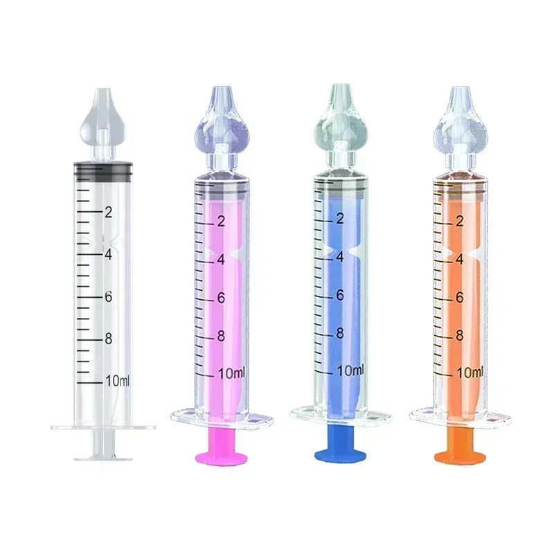 Silicone Baby Nasal Aspirator Syringe Baby Nose Cleaner Kids Rhinitis Nasal Washer Reusable Nasal Irrigator Washing for Children 