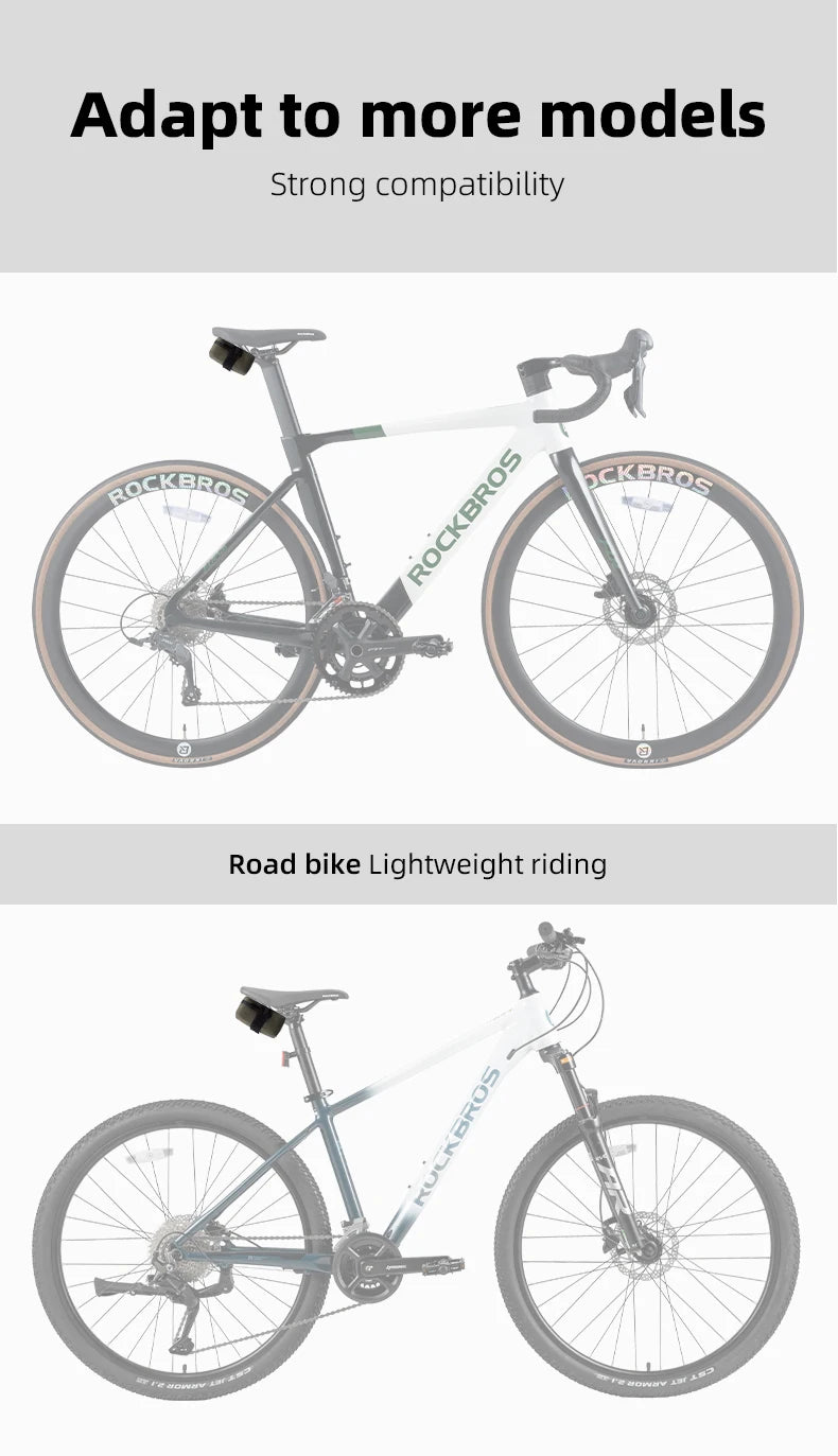 Borsa Sella Bici ROCKBROS Impermeabile MTB Borsa da Strada Bici Portatile 0,4L Mini Borsa Posteriore Leggera