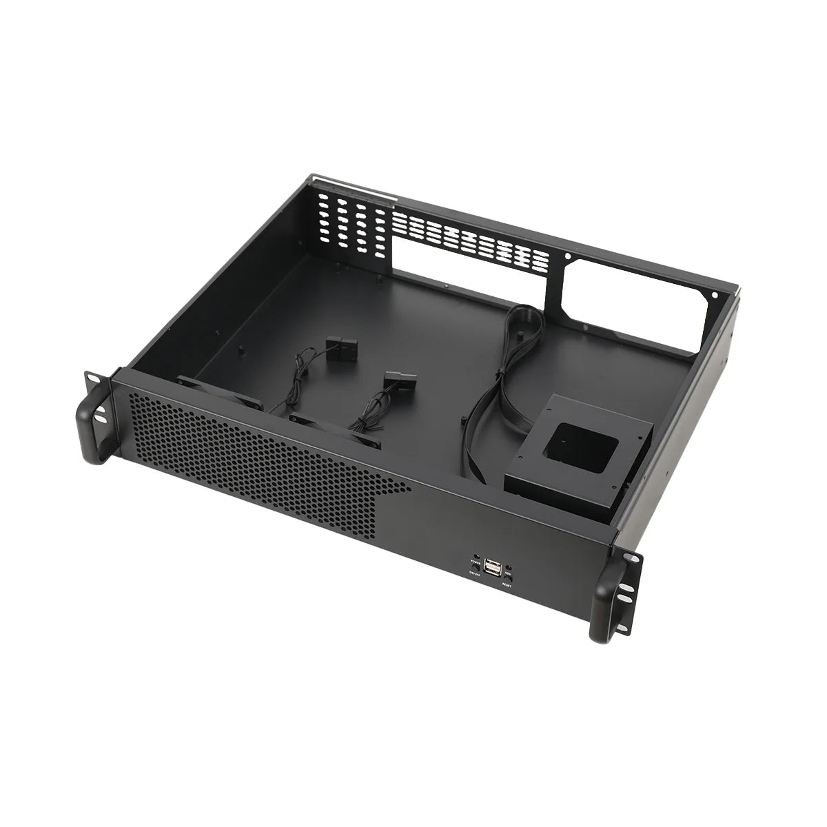 2U chassis aluminium panel ultra kort industrielt kontrolserver chassis datalagring bundkort serverkasse