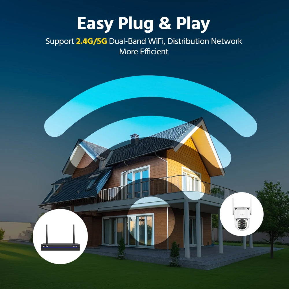 4MP Wireless PT Solar Security Camera System with NVR