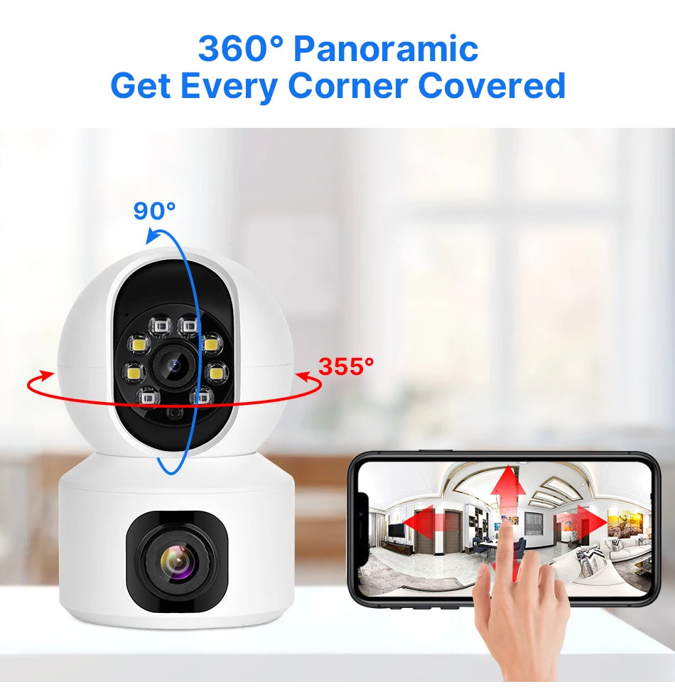 2K 4MP PTZ WiFi Security Camera with Two-Way Audio