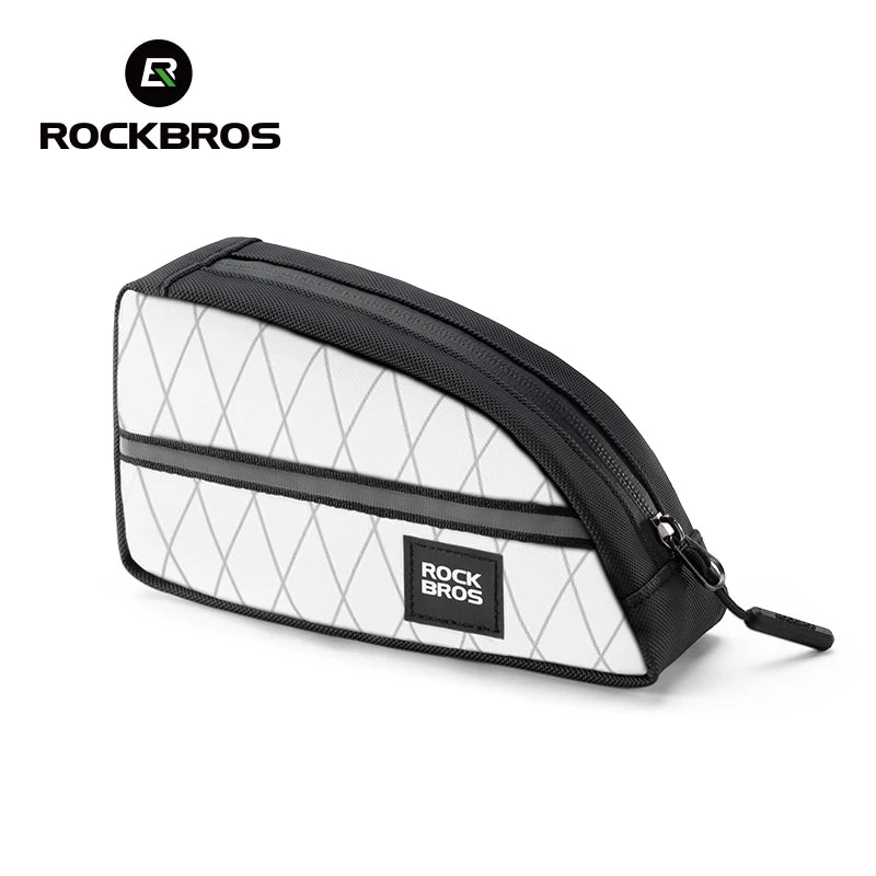 Bolsas para bicicleta ROCKBROS para bicicleta plegable Brompton, diseño alargado de 0.8L, bolsa triangular para bicicleta, bolsa para herramientas al aire libre