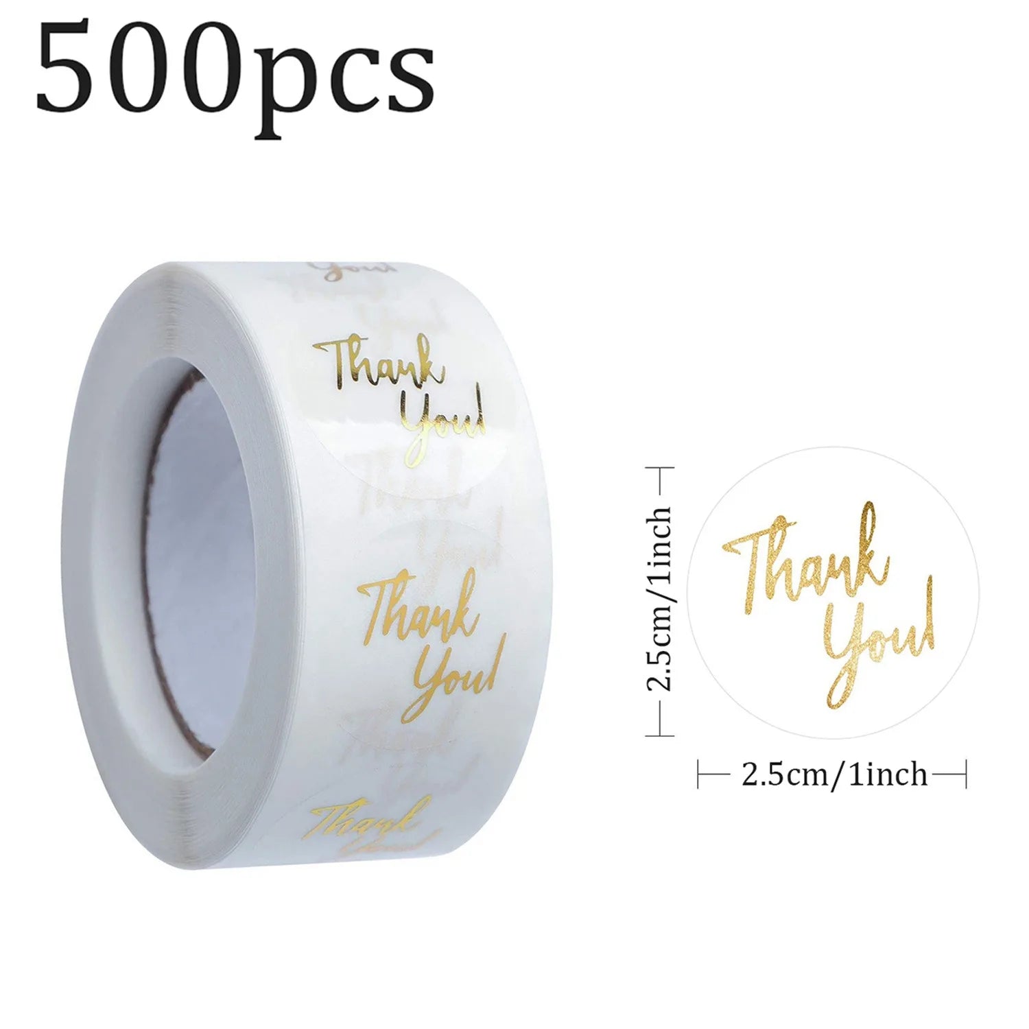 500 Pcs Gold Foil Thank You Stickers for Small Business