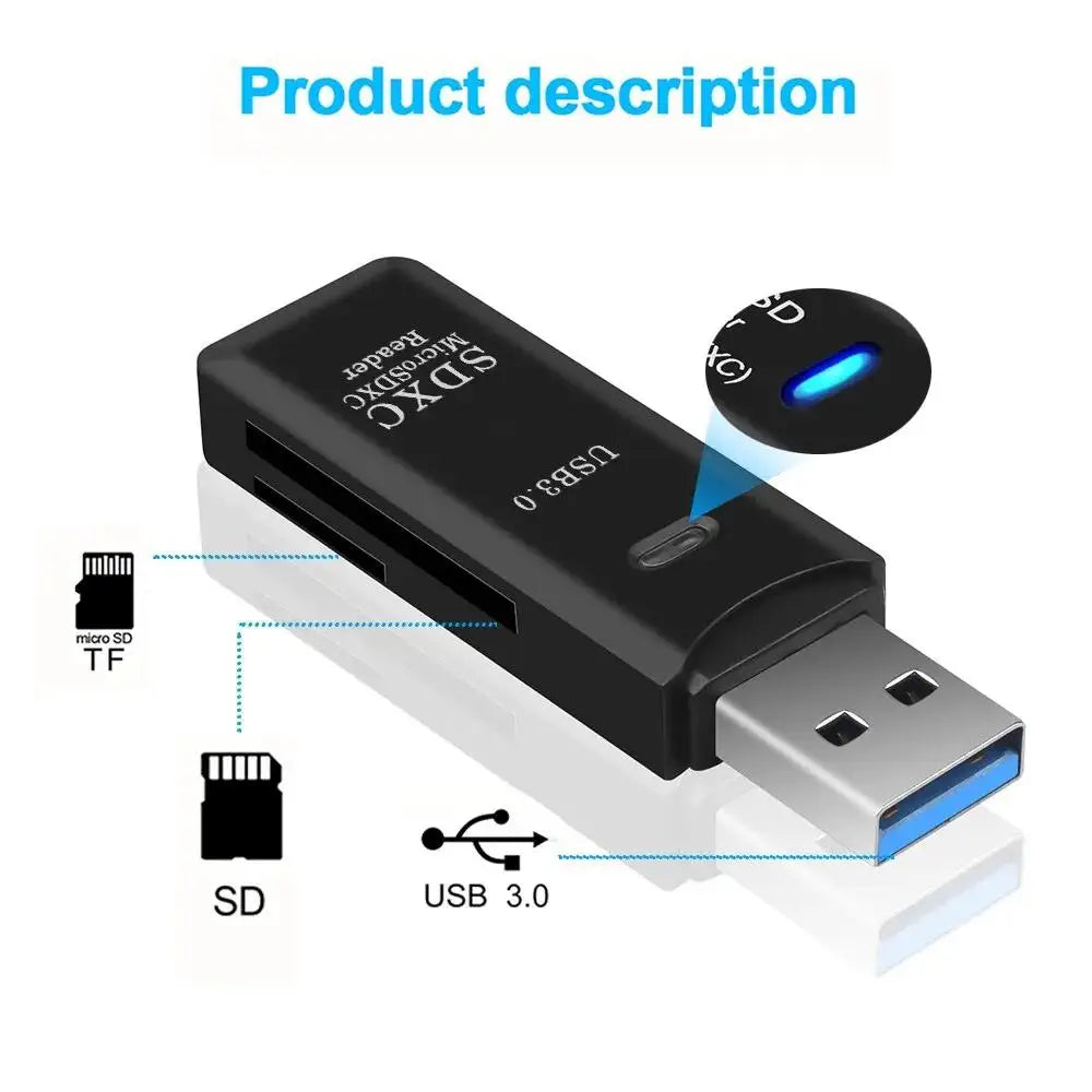 2-v-1 večnamenski USB 3.0 kartični bralnik miniSD TFMemoryCardReader USB flash drive kartični bralnik adapter za PC prenosnike dodatki