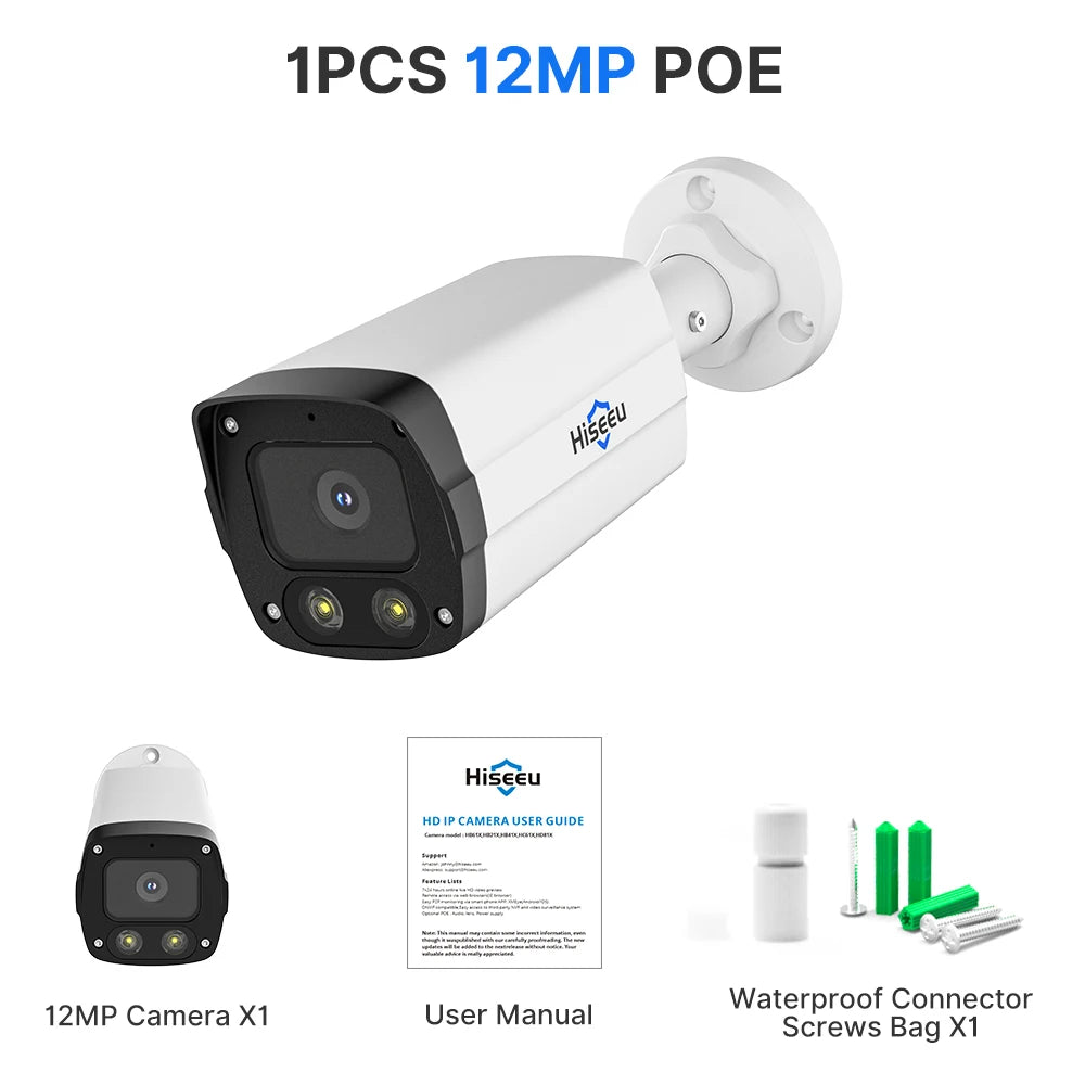 12MP POE IP Security Camera with Vehicle Detection