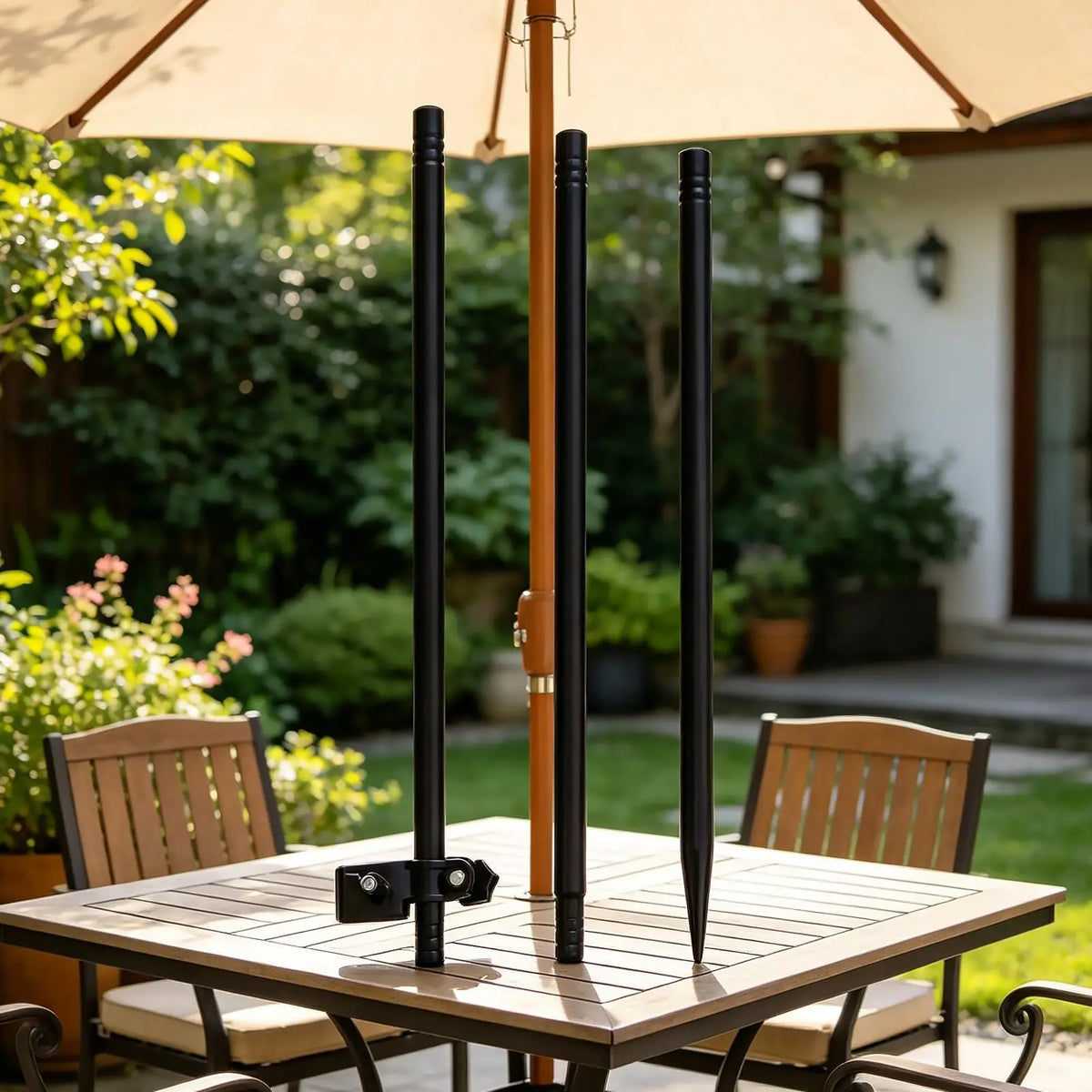 Portable Metal Umbrella Holder for Narrow Poles
