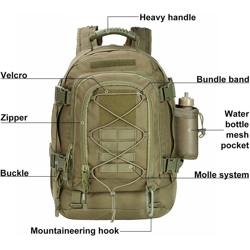 65L Outdoor Tactical Backpack
