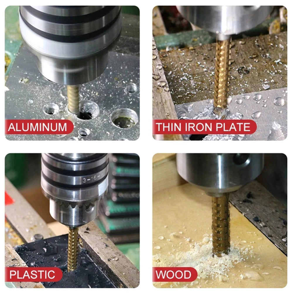 6Pcs Step Drill Bit Saw Drill Bit Set Titanium Milling Cutter 4-12 4-20 4-32mm 3 6 8mm For Woodworking Metal Core Hole Opener 