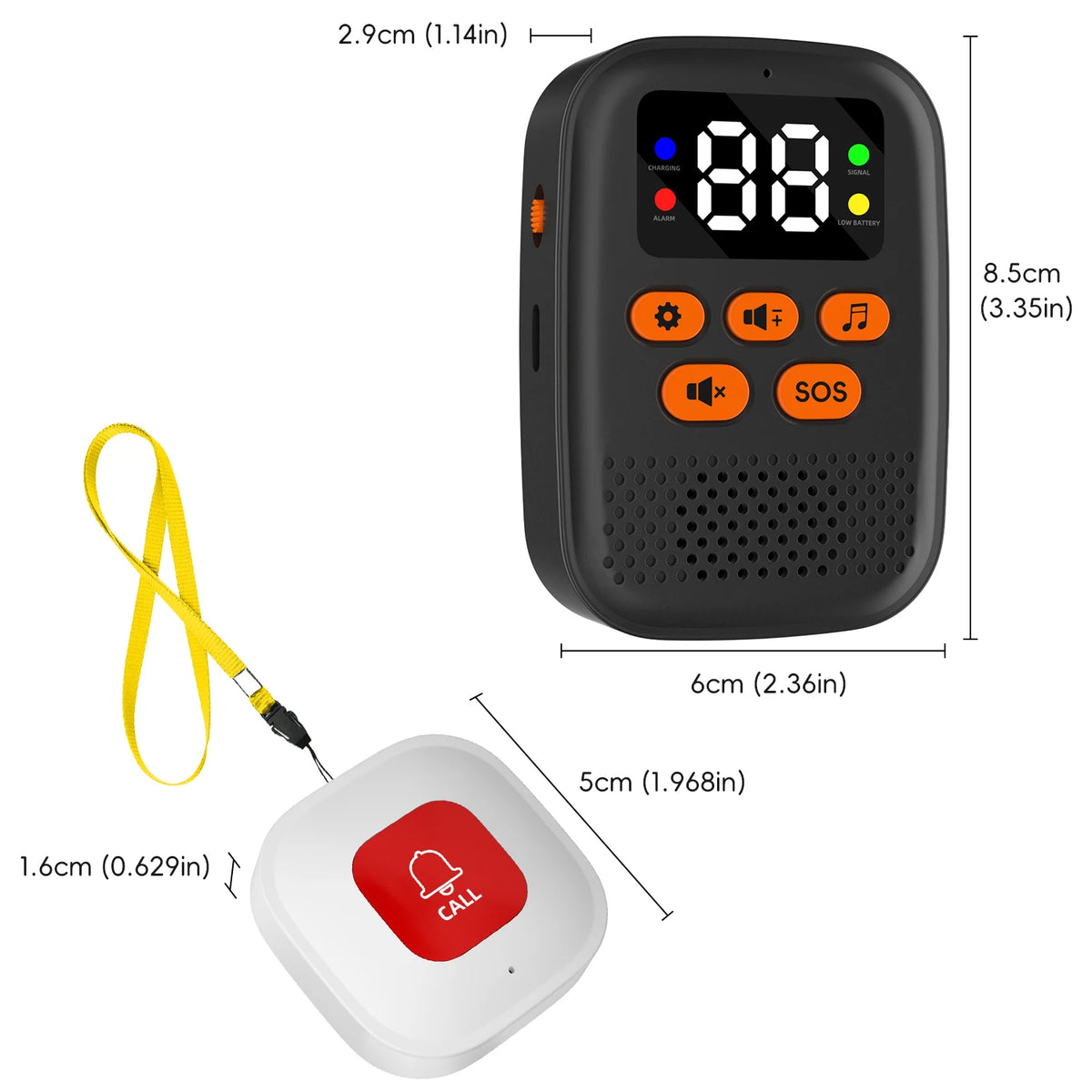 Wireless Caregiver Call Button and Pager Kit