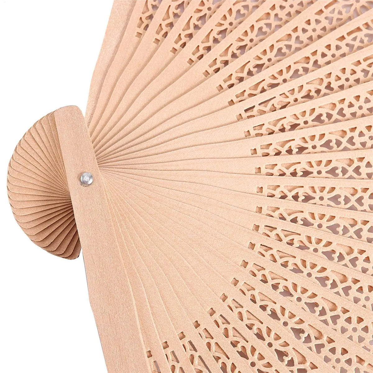 Sammenklappelig håndvifte i træ, 20.5 cm