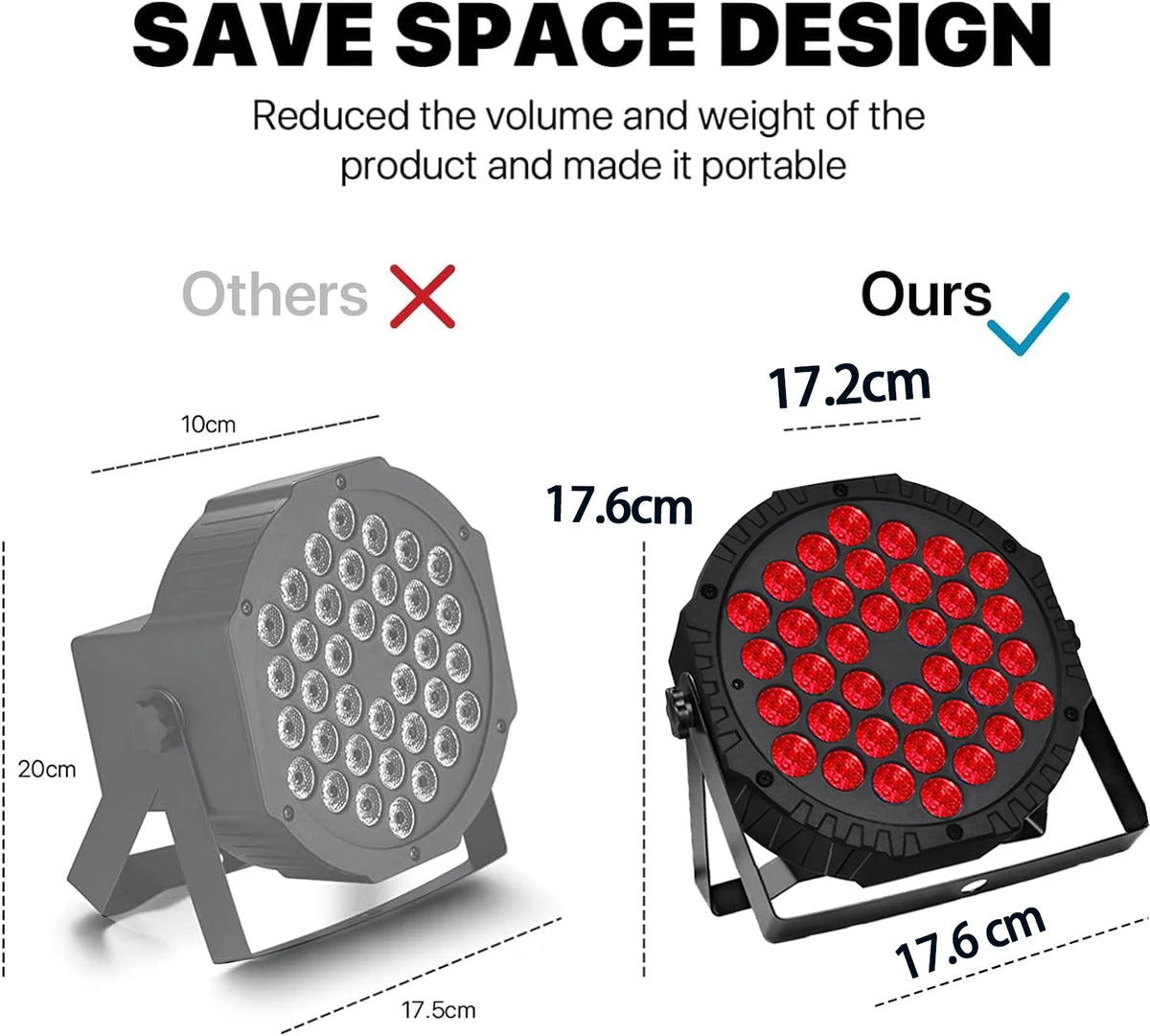 4er-Set 36-LED RGB 3-in-1 DMX512 Stage Par Lights