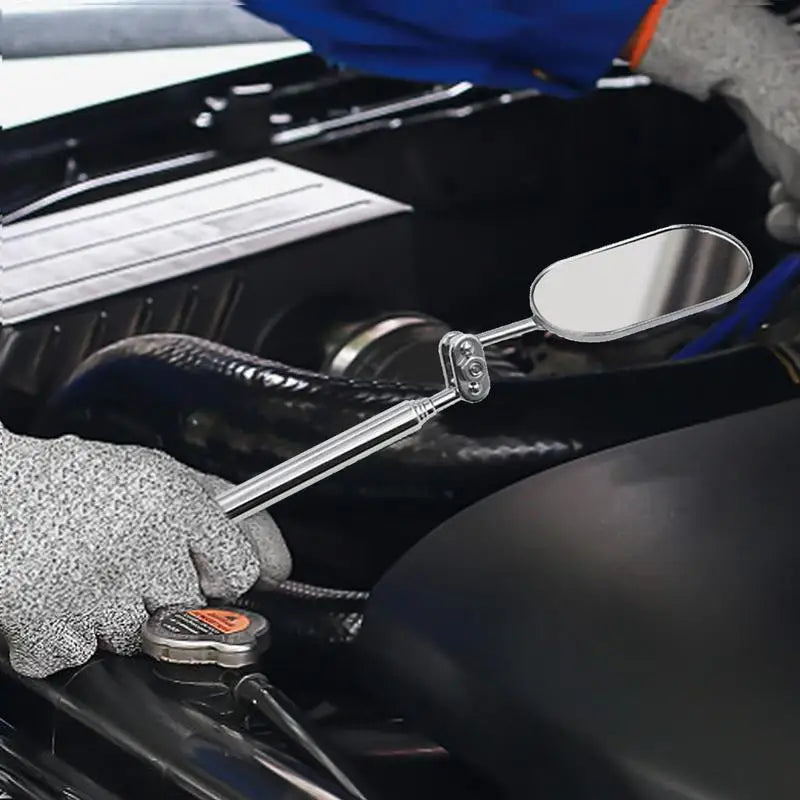 Telescopic Inspection Mirror with Adjustable Head