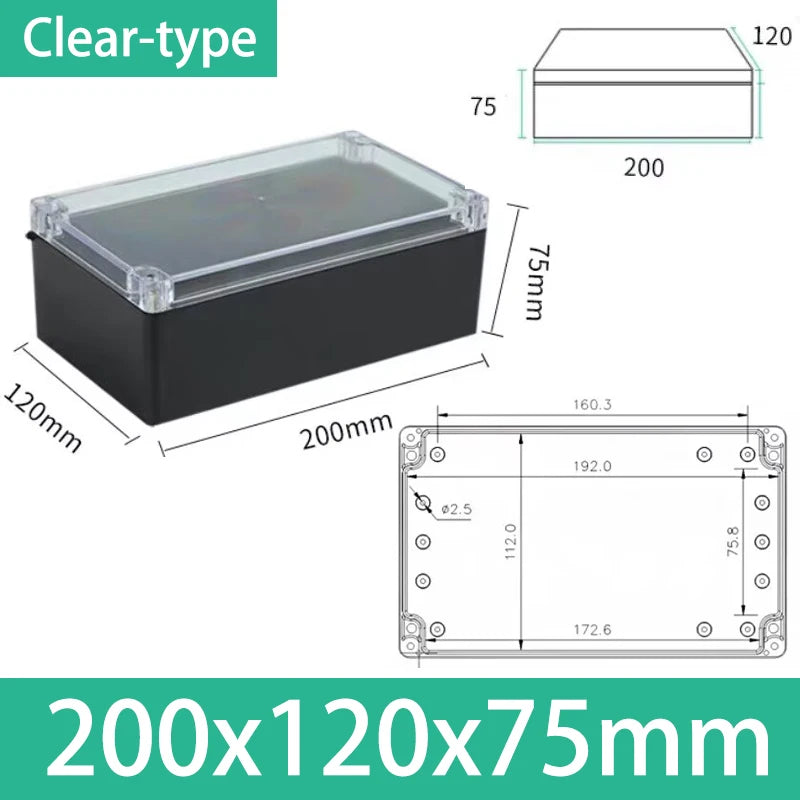 ABS Electronics Enclosure, Black or Clear Lid & Mounting Options