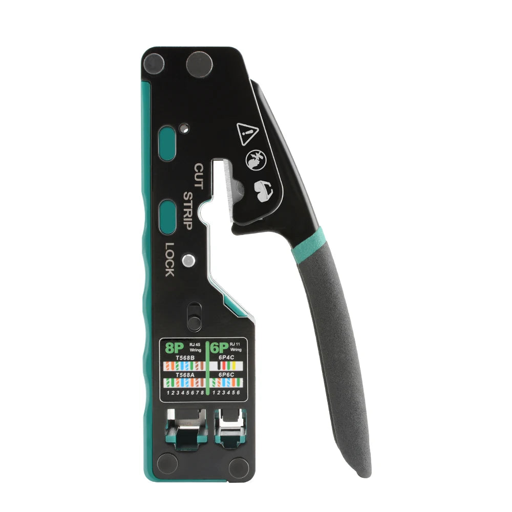 Pass-Through RJ45 Crimping Tool for Ethernet Cables