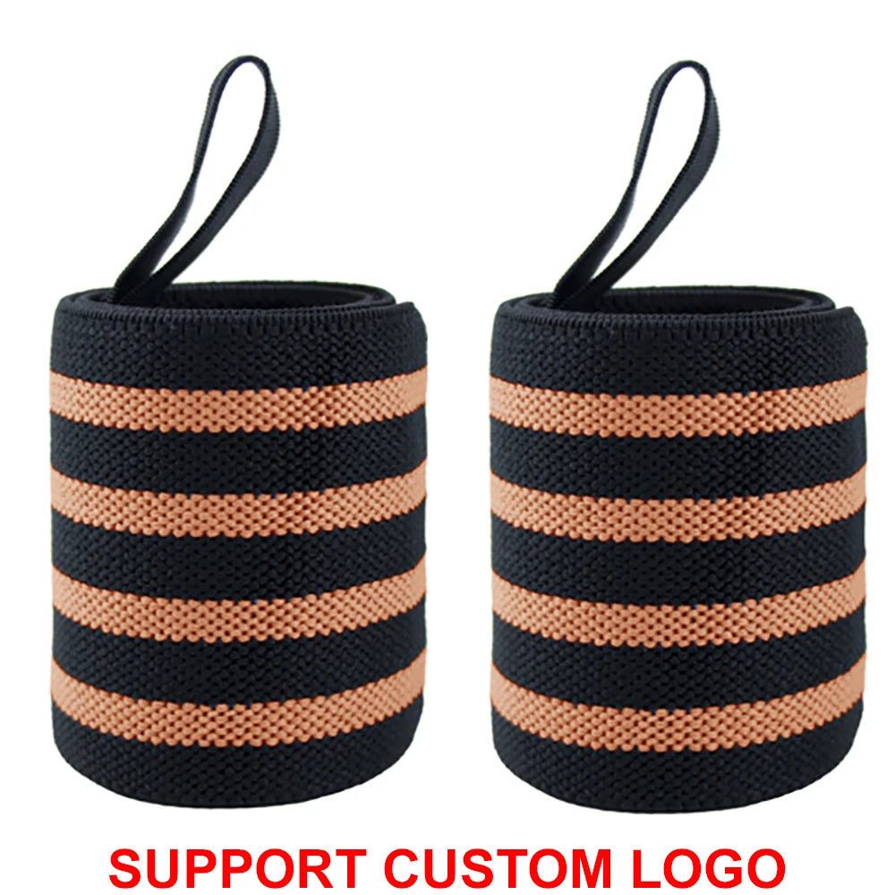1 Pair Wristband Wrist Support Brace Straps Extra Strength Weight Lifting Wrist Wraps Bandage Fitness Gym Training Custom Logo 