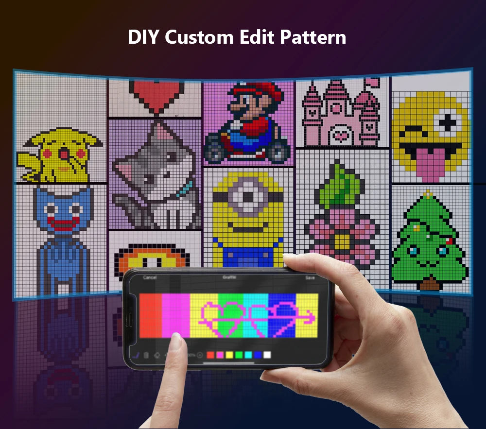 Painel de matriz RGB LED programável flexível