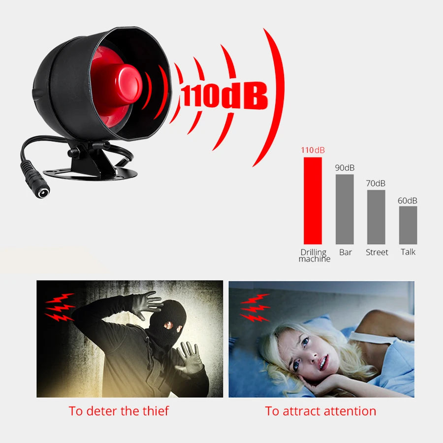 Wireless Home Security Alarm System Kit with Siren, Sensors and Remote