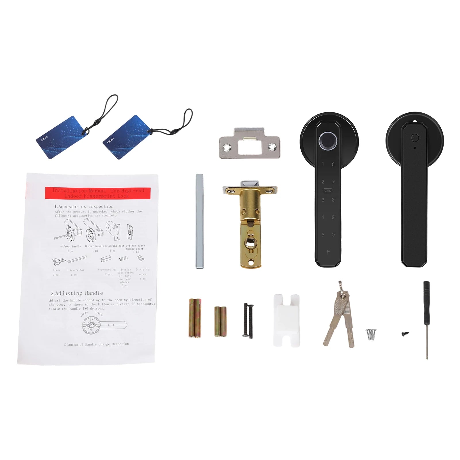Fingerprint Door Lock, Smart Door Knob, Smart Door Handle Lock This Product Is Suitable for Homes Apartments Offices Door Thickness Is 35-55mm