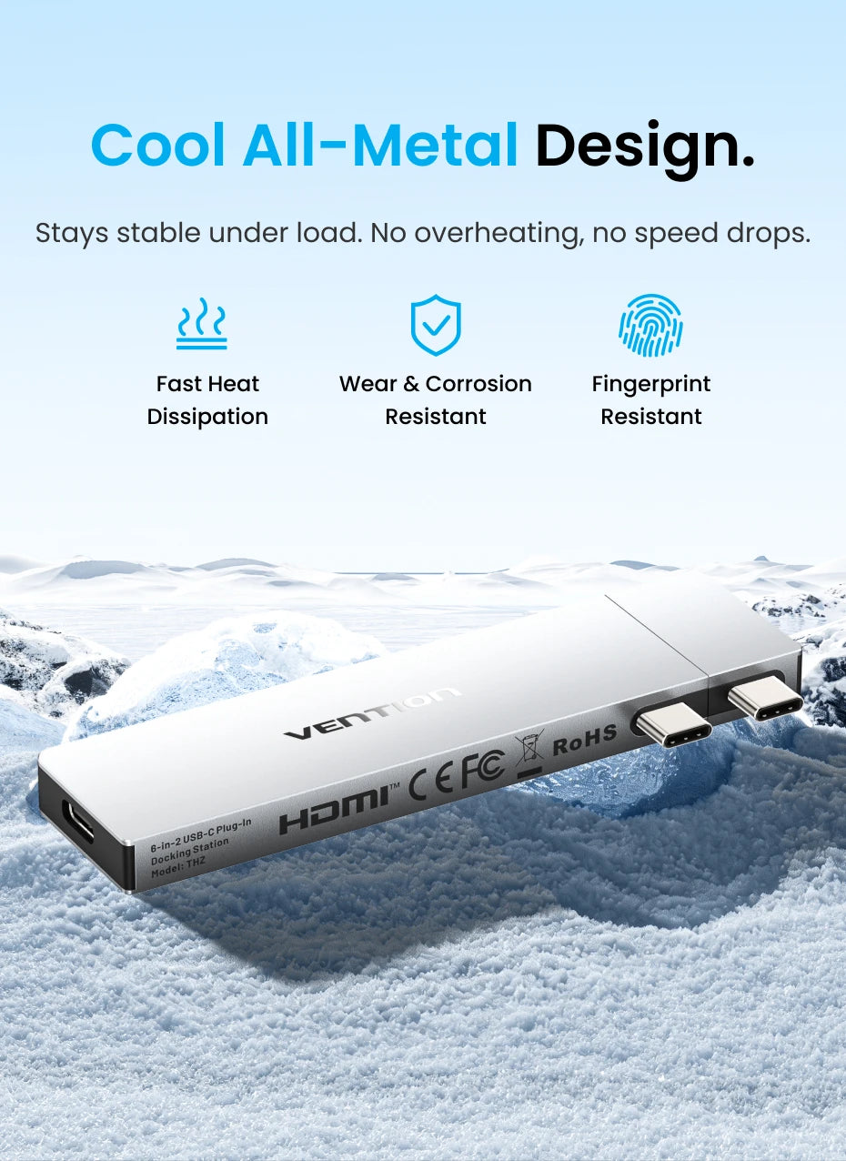 USB-C-Laptop-Hub - 6-in-2 oder 7-in-2