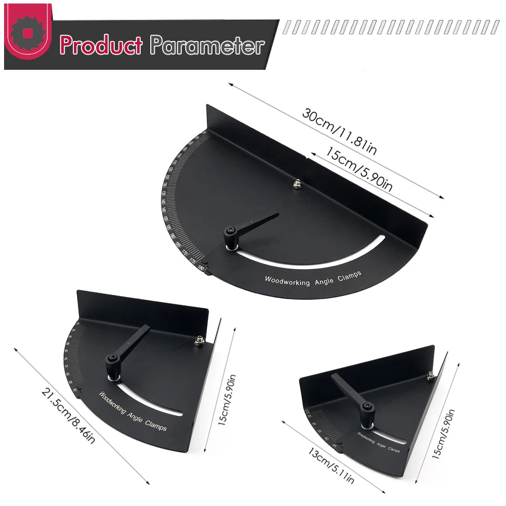 Adjustable Woodworking Angle Guide, 45°, 90° or 180° Options