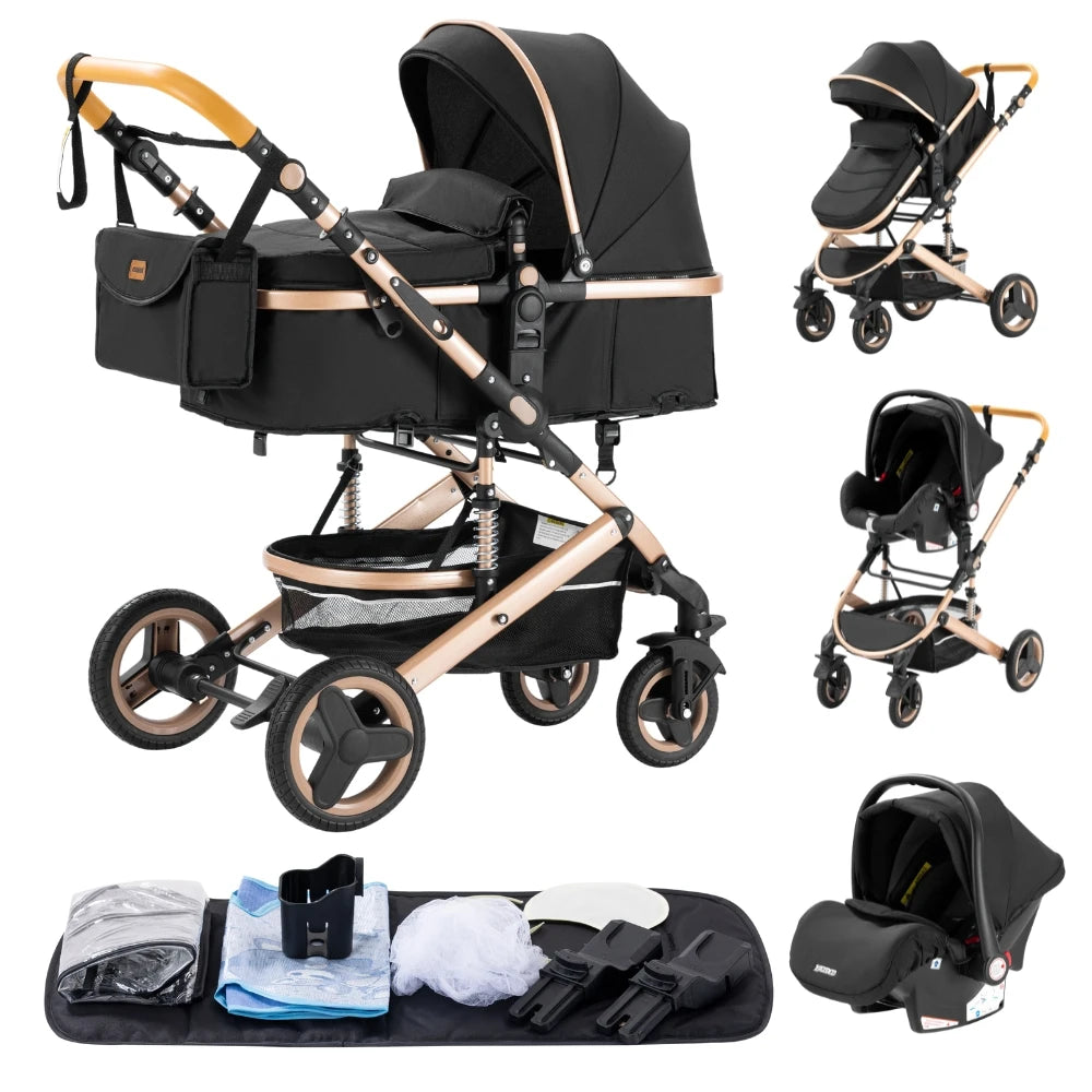 Newest 3‑in‑1 Baby Stroller Portable Travel Carriage