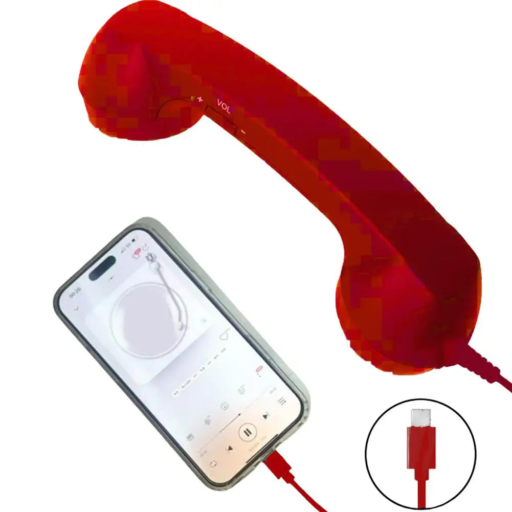 Retro słuchawka telefoniczna na kablu, USB-C lub 3,5 mm