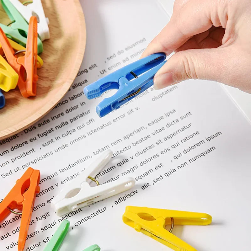 Kleurrijke plastic wasknijpers en knutselklemmen, 20 stuks