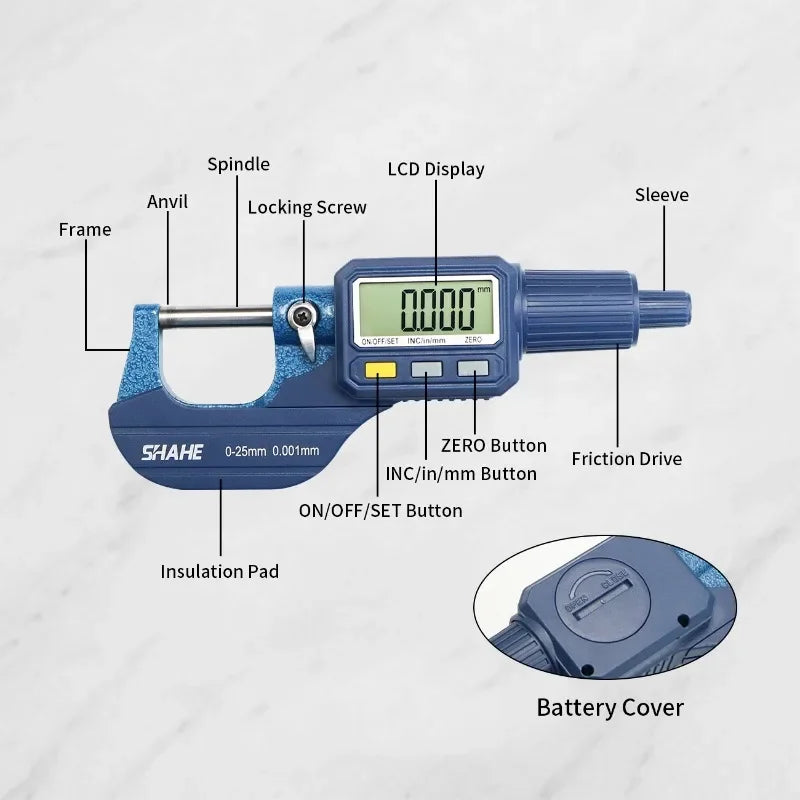 Digital Outside Micrometer - Range Options