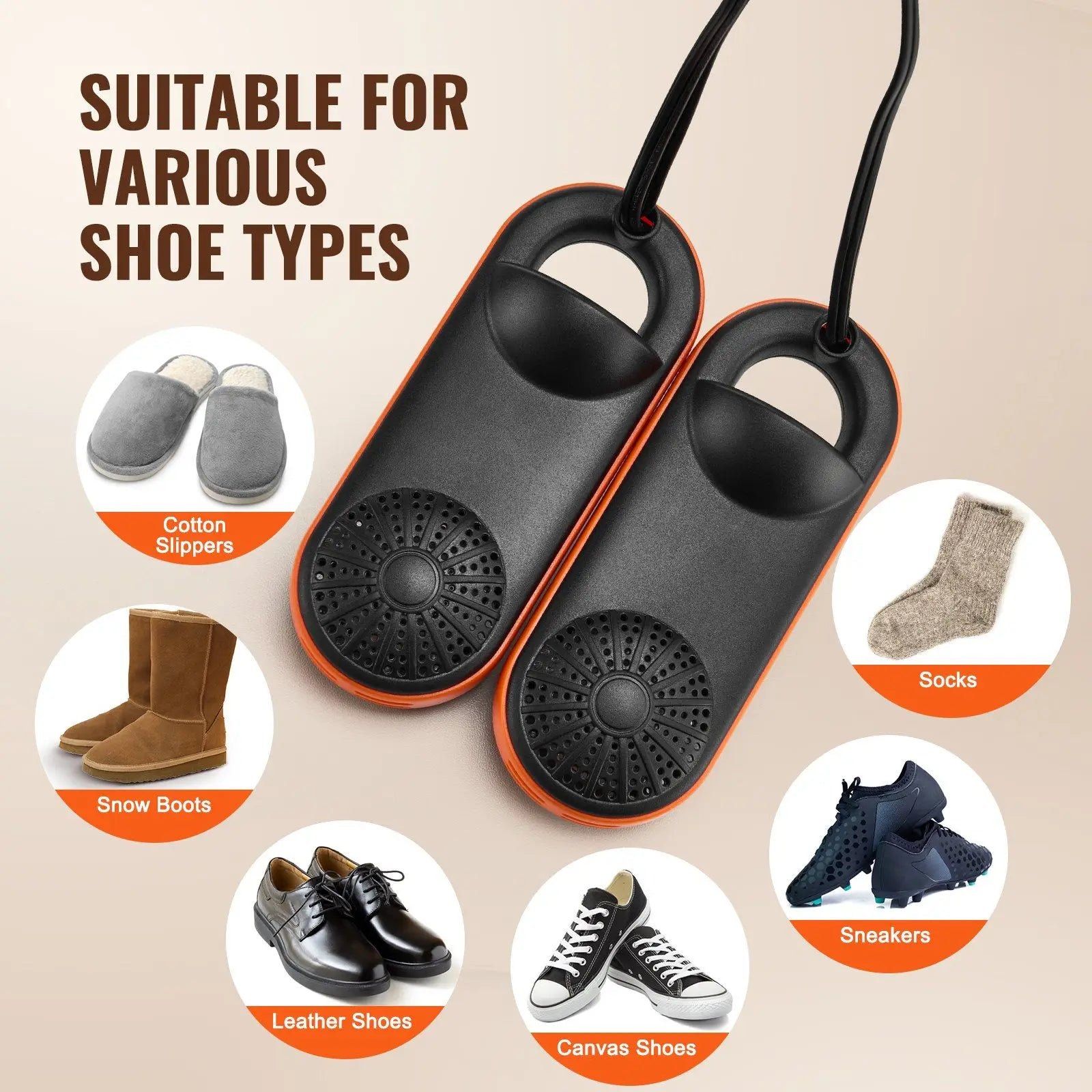 Portable Electric Shoe Dryer & Deodorizer for Boots and Shoes