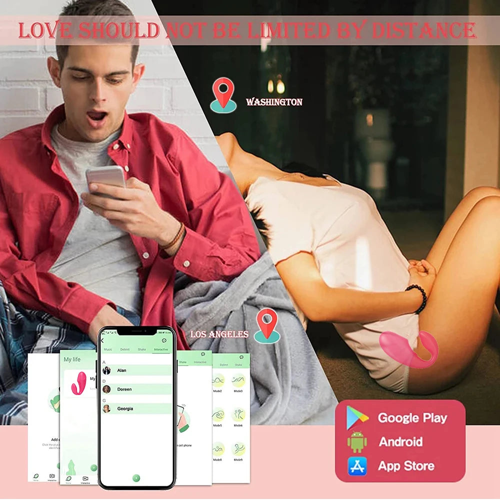 Sex Oyuncakları Uygulama Vibratörü Bluetooth Dildo Kadınlar için Kablosuz Uzaktan Kumandalı Vibratörler Giyilebilir Titreşimli Aşk Yumurtası Çiftler için Oyuncak