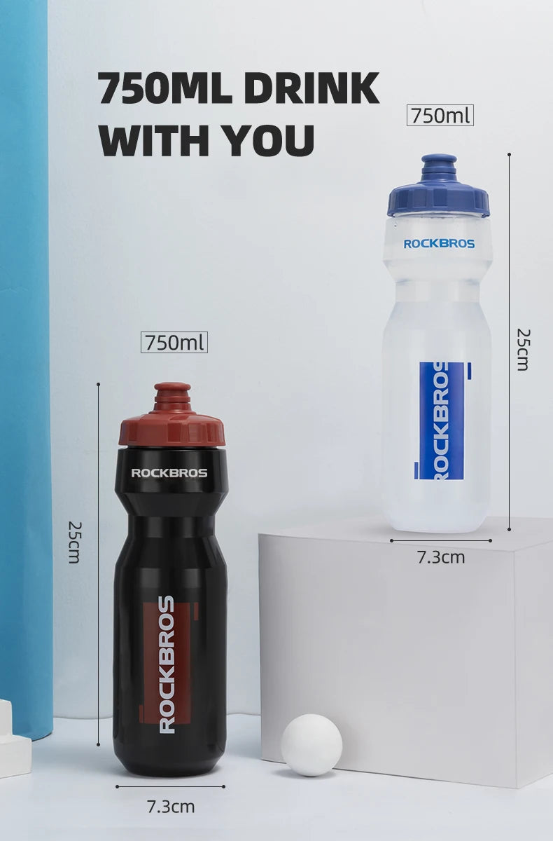 750 ml dviračio gertuvė, nepraleidžianti skysčių, sportinė gertuvė dviračiams