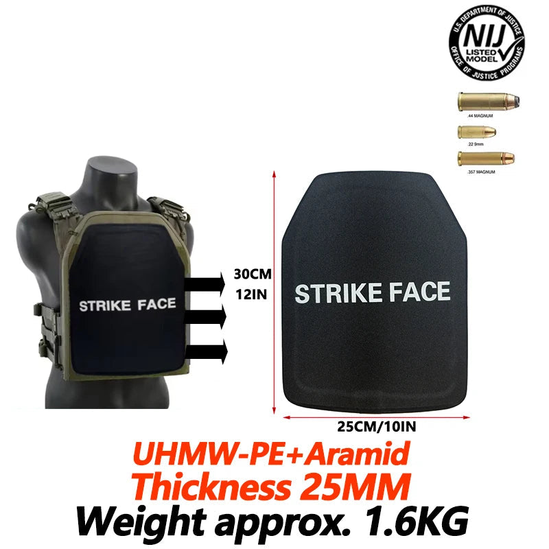 NI III Pure PE+Aramid Bulletproof Plate 25x30cm Class 3 🛡️ 