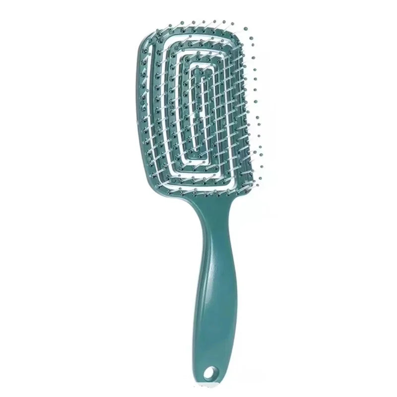 1Pcs Elastic Massage Comb Hollow Out Hair Brush Scalp Massage Combs Hair Styling Detangler Fast Blow Drying Detangling Tool 
