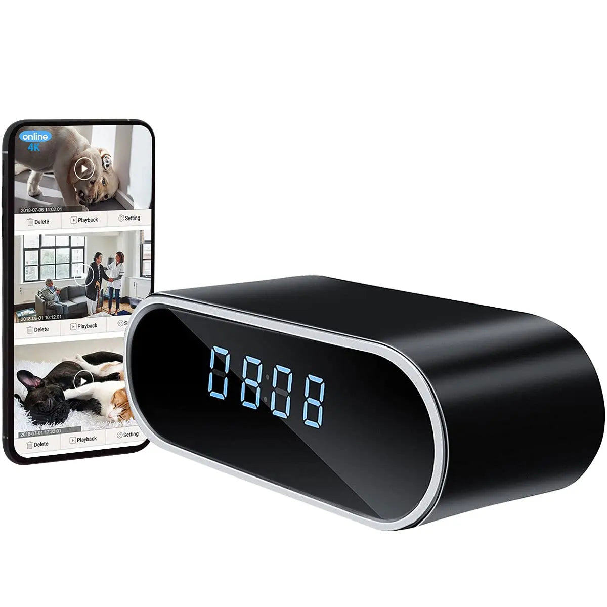 Upgrade 1080P WiFi clocks cameras, Infrared night vision, Motion detection,Remote viewing,Home monitoring cameras