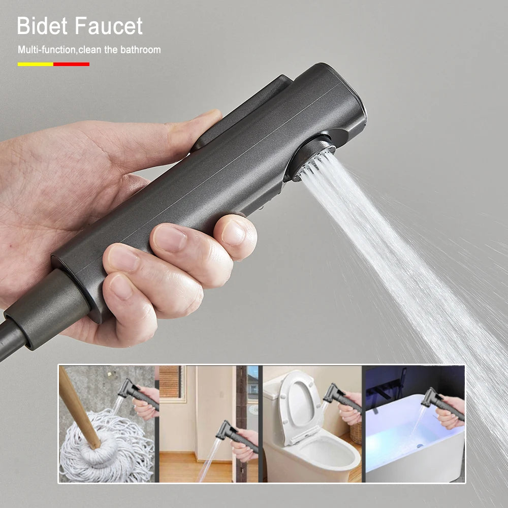 Black Digital Shower Set with Rainfall Head and Hand Shower
