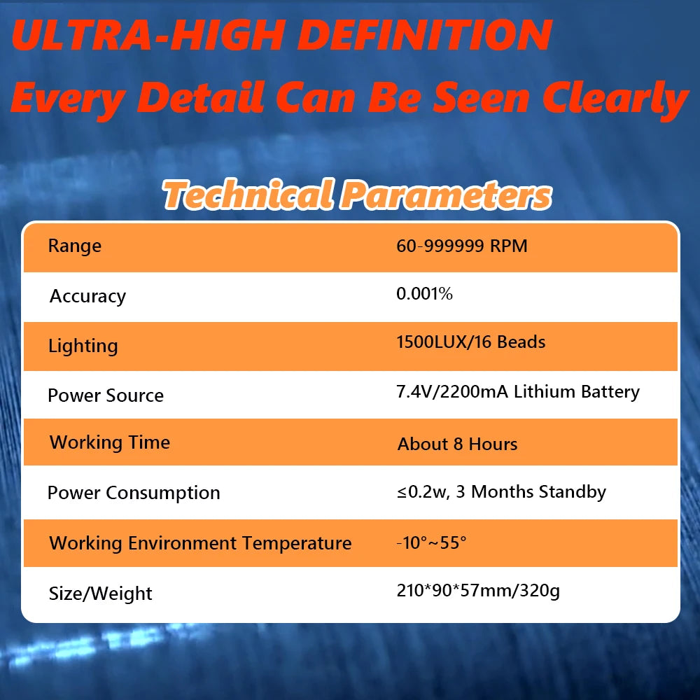 Non-Contact Digital Stroboscope Tachometer