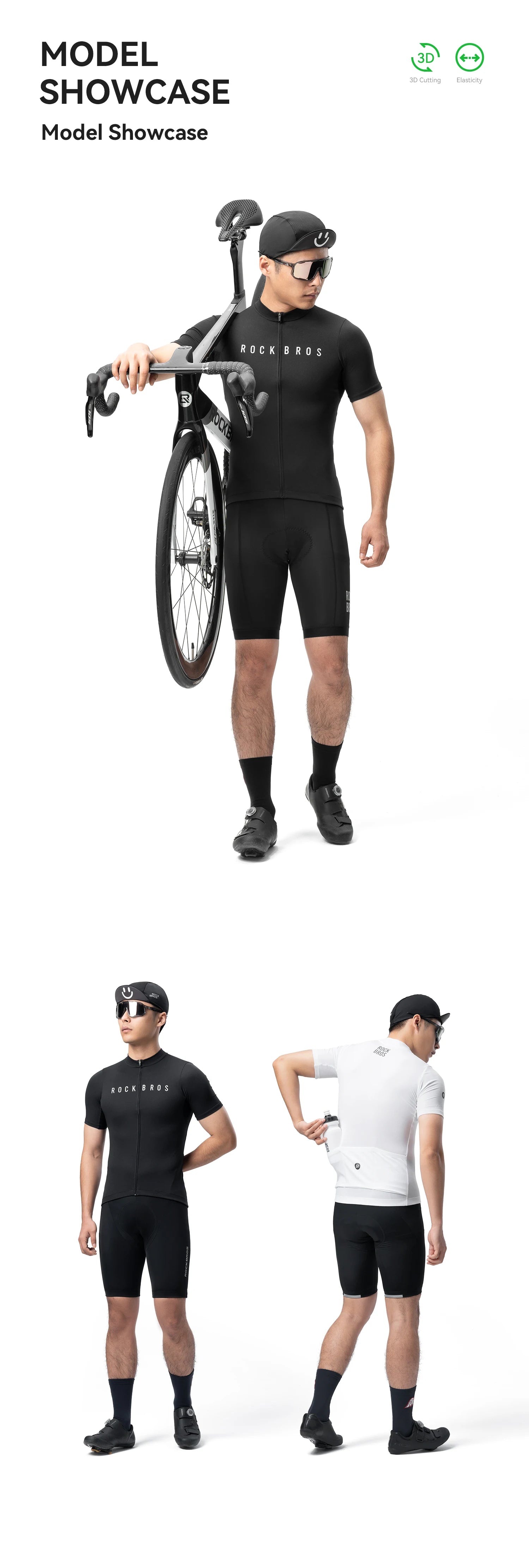 Breathable Quick-Dry Cycling Jersey Sleeveless Full-Zip Sport Shirt